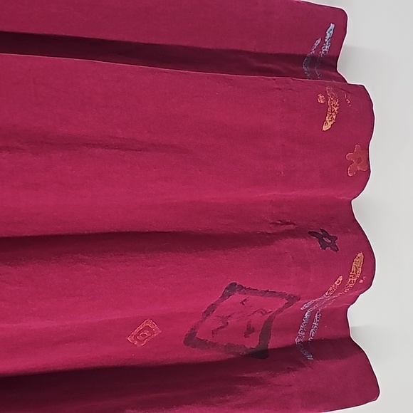 Blue Cactus VTG Western Rustic Prarie Boho Midi Dress Painted Patch Print Detail - Picture 8 of 11